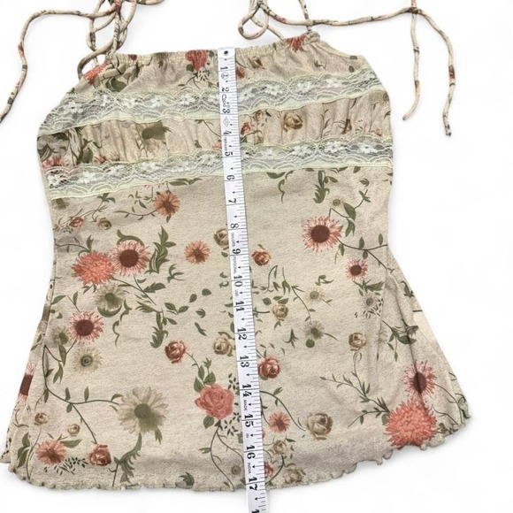Cottage core boho festival tank sz S floral feminine romantic summer girly - Picture 6 of 7